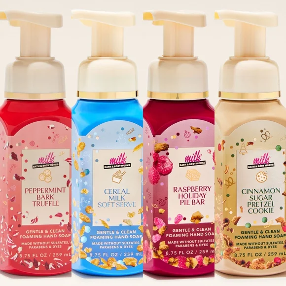 Bath and Body Works Milk Bar Foaming Hand Soap Set of 4 NEW